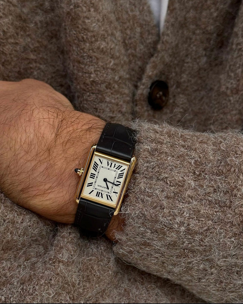 Gold Cartier Tank On Wrist SOLD Vintage Cartier Tank Solo 28mm 18K